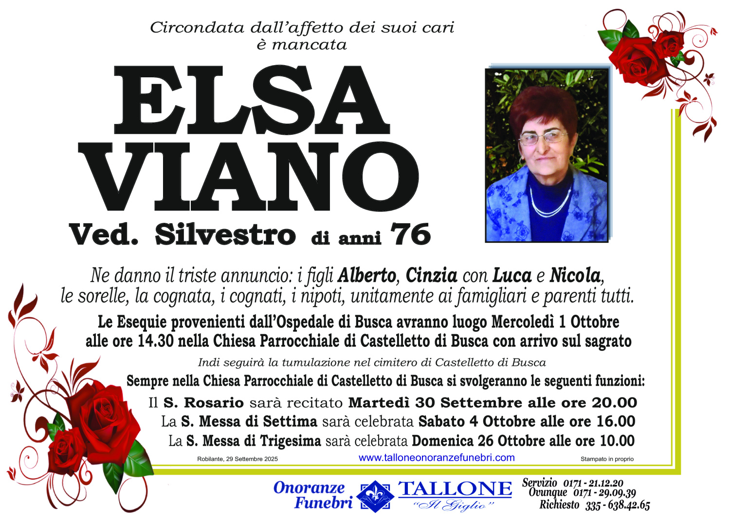 Elsa Viano<small class='fs-20'><br/>Ved. Silvestro</small>